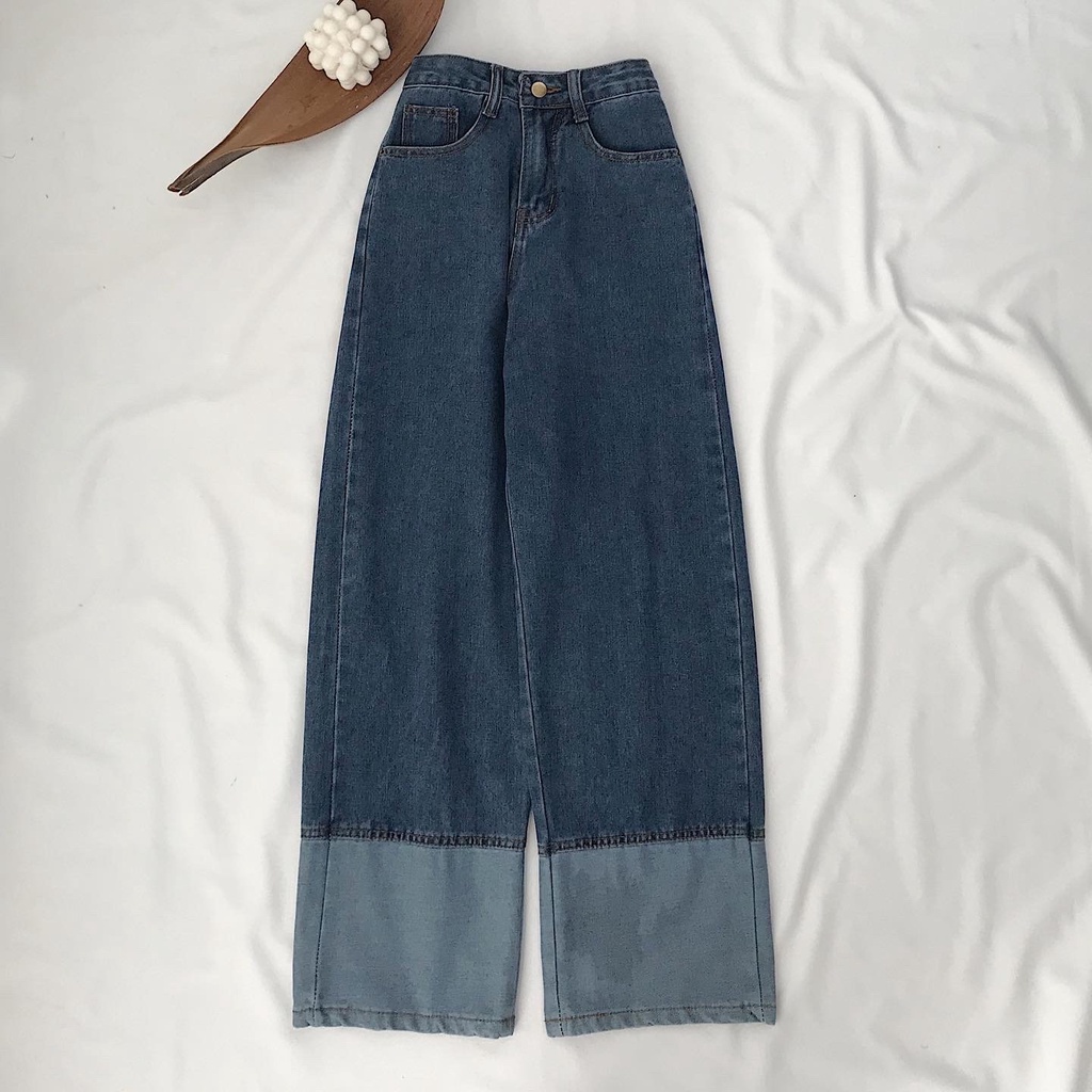 Quần Jean Nữ Dài JEMCLOSET Zione Ống Lai 2 Màu Form Rộng Trẻ Trung Năng Động Dễ Dàng Mix Đồ Theo Nhiều Tips Xinh - 2571