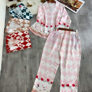 Đồ ngủ pijama lụa lá bài siêu cấp cute