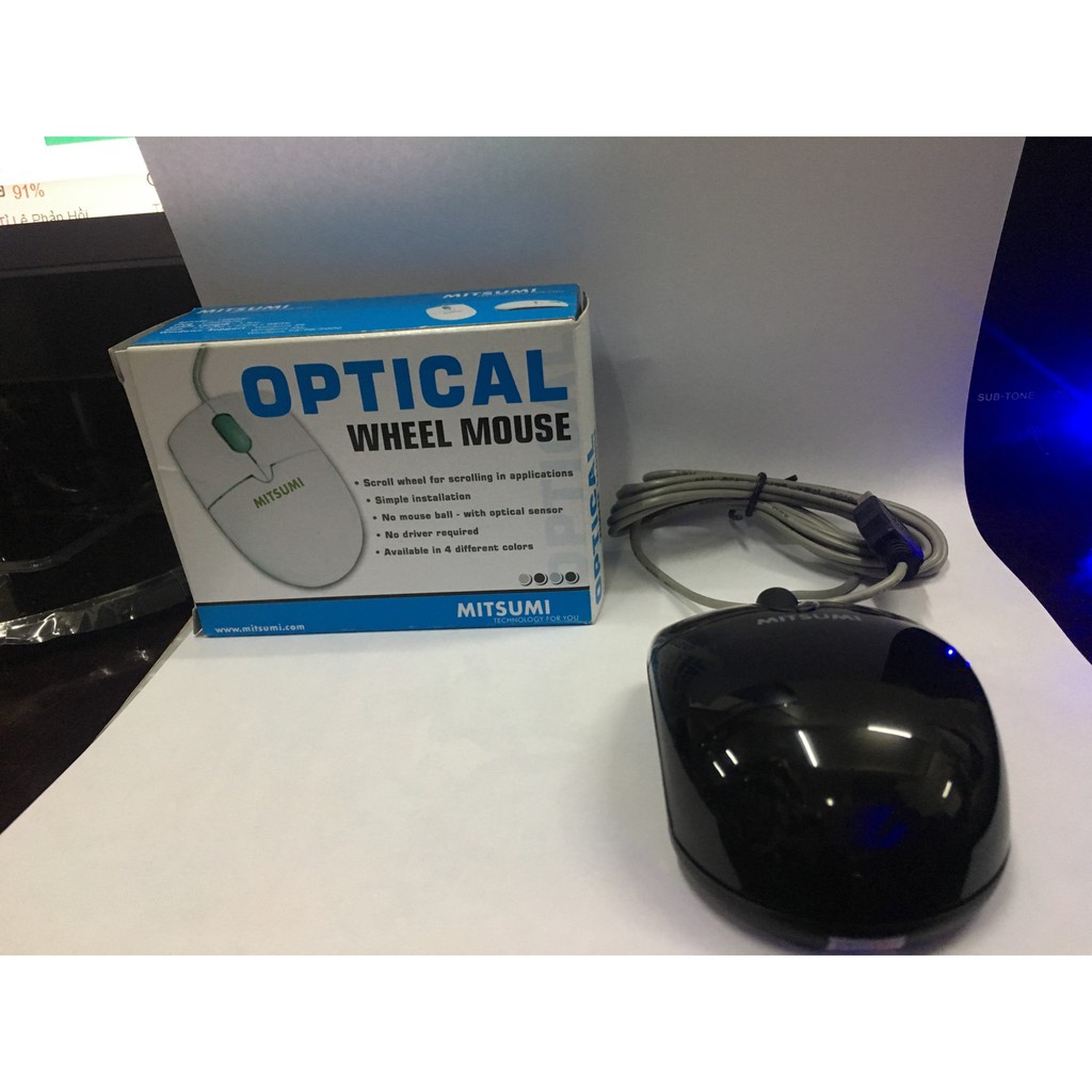 Chuột dây Mitsumi ECM-S6603 Xịn  đen, Chính Hãng