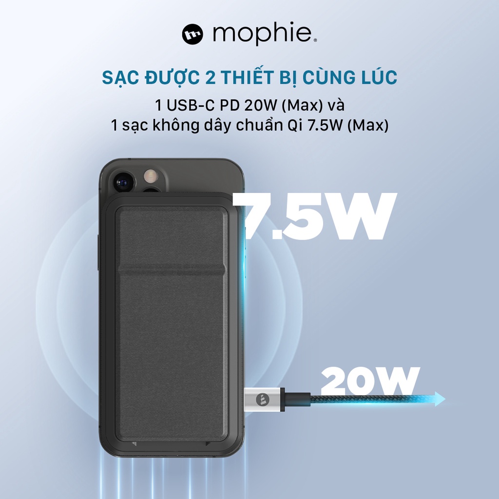 Sạc dự phòng Mophie Snap+ Powerstation Stand 10,000mAh Hàng chính hãng