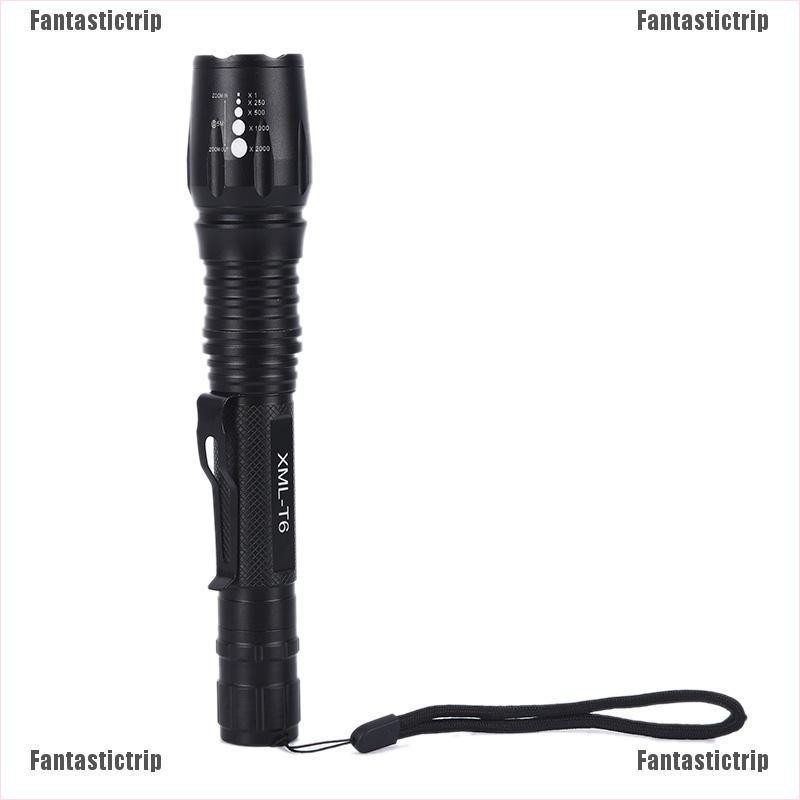 Fantastictrip Super Bright 90000LM T6 LED Flashlight Torch Zoomable 18650