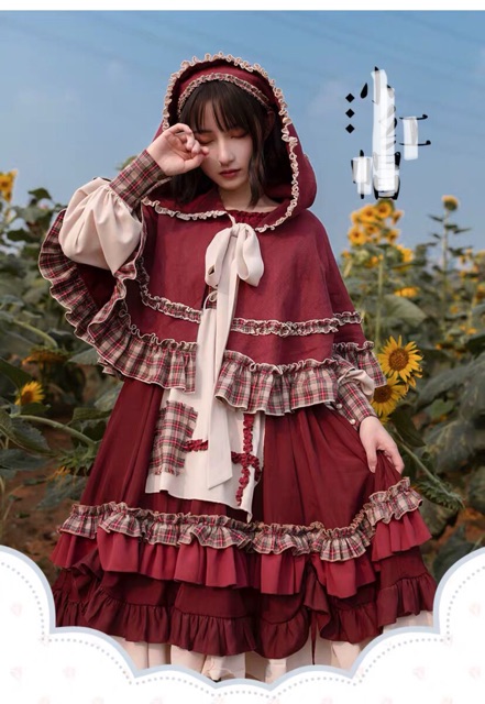 [Order] YAS0371-Váy Lolita thiết kế cô gái quàng khăn đỏ WithPuji
