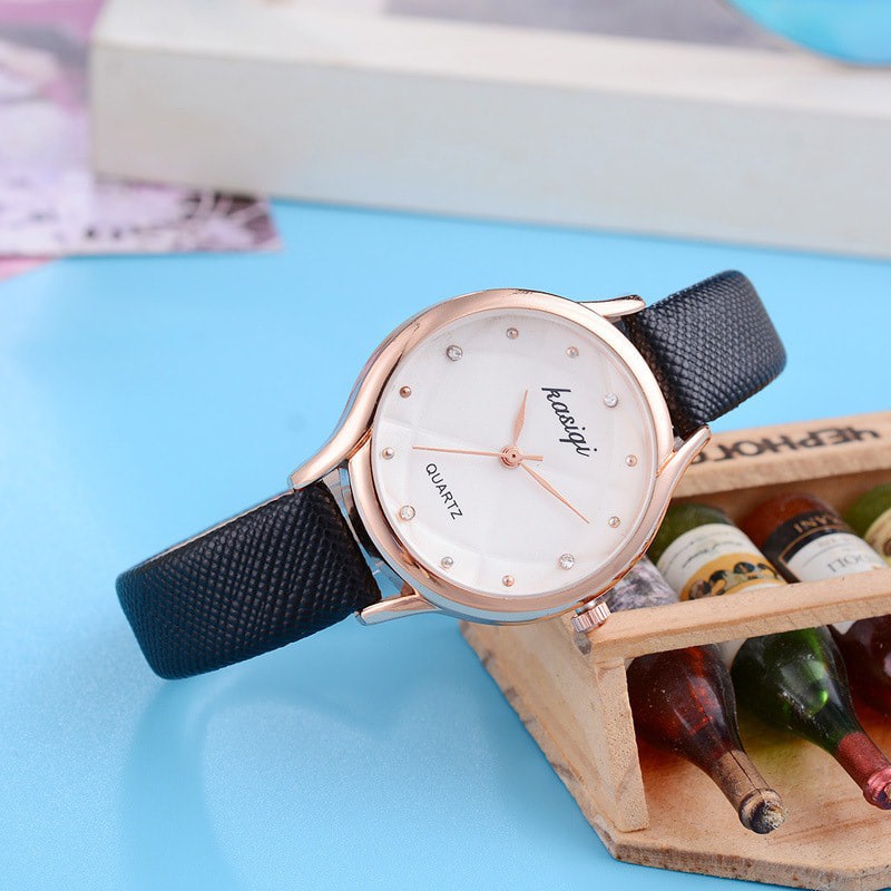 Đồng hồ thời trang nữ Kasiqi KC049 kiểu dáng Hàn Quốc, dây da mềm êm tay | BigBuy360 - bigbuy360.vn