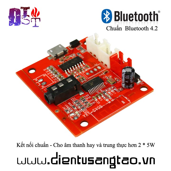 Mạch khuếch đại âm thanh 2x5W Bluetooth 4.2 micro USB 5V