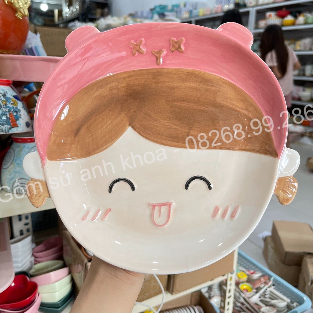 Tổng hợp Bộ Bát Đĩa sứ Decor Set Chén Dĩa Sứ 8 món hình cô bé, cậu bé vẽ tay họa tiết nổi xinh yêu Dễ Thương Cute.