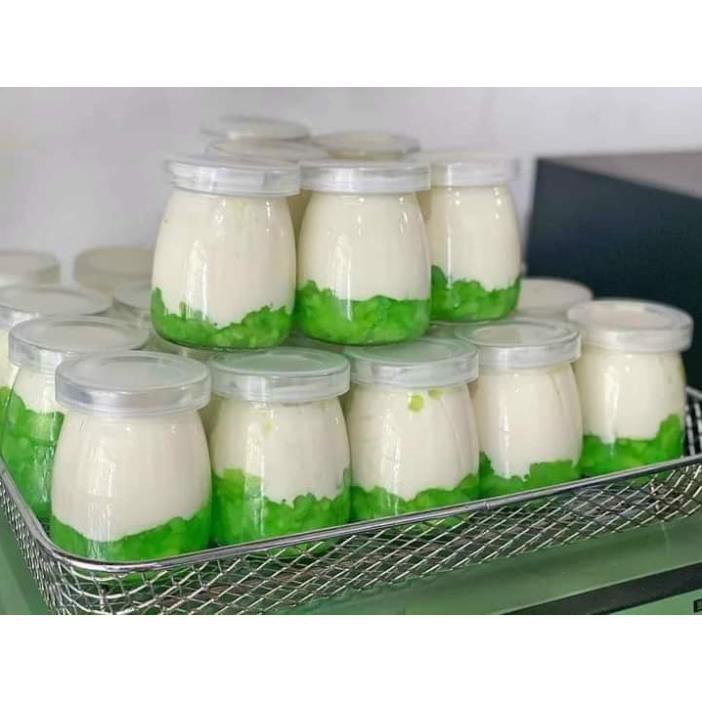 Combo 12 hũ thủy tinh làm sữa chua có nắp đậy loại đẹp
