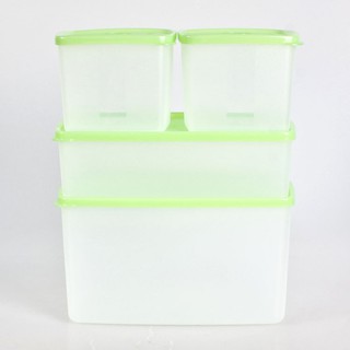 Tupperware Hộp Trữ Mát Bộ 4 Nắp Màu Xanh Lá.