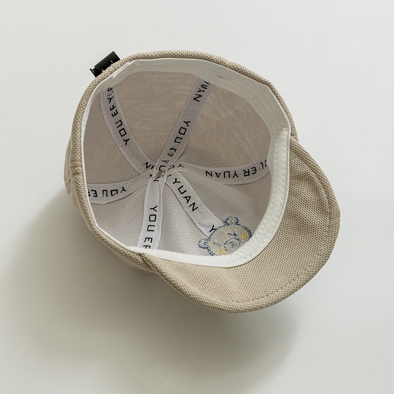 Mũ Lưỡi Trai Vành Mềm Thêu Hình Gấu Hoạt Hình Phong Cách Hàn Quốc Cho Bé