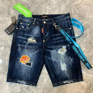Dsquared      D2   Quần Short Nam Vải Jean In Họa Tiết Graffiti Phong Cách Mùa Hè 2021