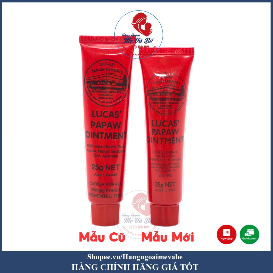 Kem dưỡng da đa năng Lucas' Papaw Ointment 25ml MOON21 kem đu đủ, kem nẻ cho bé, kem bôi nẻ, kem nẻ trẻ, người già