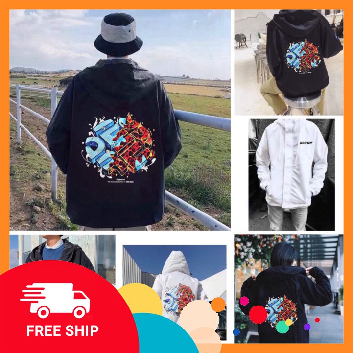 ÁO KHOÁC DÙ 2 LỚP BOMBER JACKET HỌA TIẾT LỬA BĂNG 2020 NAM NỮ CÁ TÍNH 2020