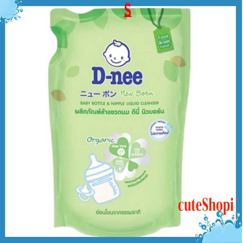 Nước Rửa Bình Sữa Dnee,Rửa Núm Vú, Trái Cây, D-NEE ORGANIC, Bịch Dung Tích 600ML