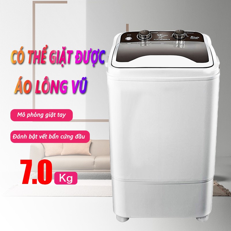 HM142 Máy giặt 7kg bán tự động màu xám nắp đen máy giặt 1 lồng cửa trên topsmarket898