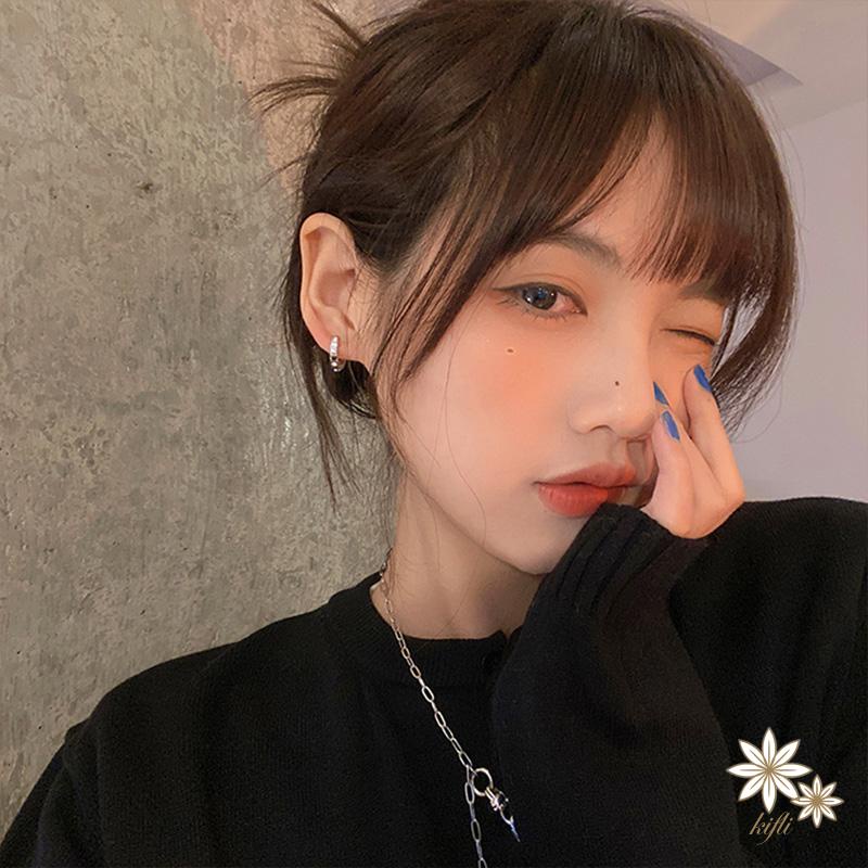 【kifli】Khuyên Tai Vòng Đính Đá Zircon Cao Cấp Thiết Kế Niche Cá Tính Dành Cho Nữ