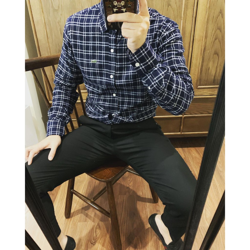 Áo sơ mi Lacoste kẻ caro