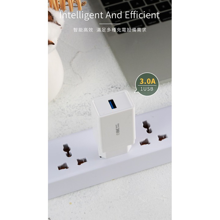 Củ Sạc Chính Hãng - Củ Sạc Điện Thoại Cao Cấp - Củ sạc nhanh QC 3.0 WK Design WP-U62