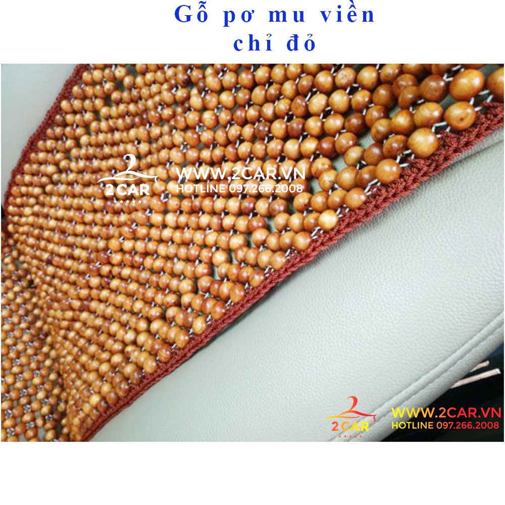 Lót ghế ô tô hạt gỗ pơ mu có đan viền chắc chắn, mùi thơm dễ chịu cho xe, Hàng Cao cấp