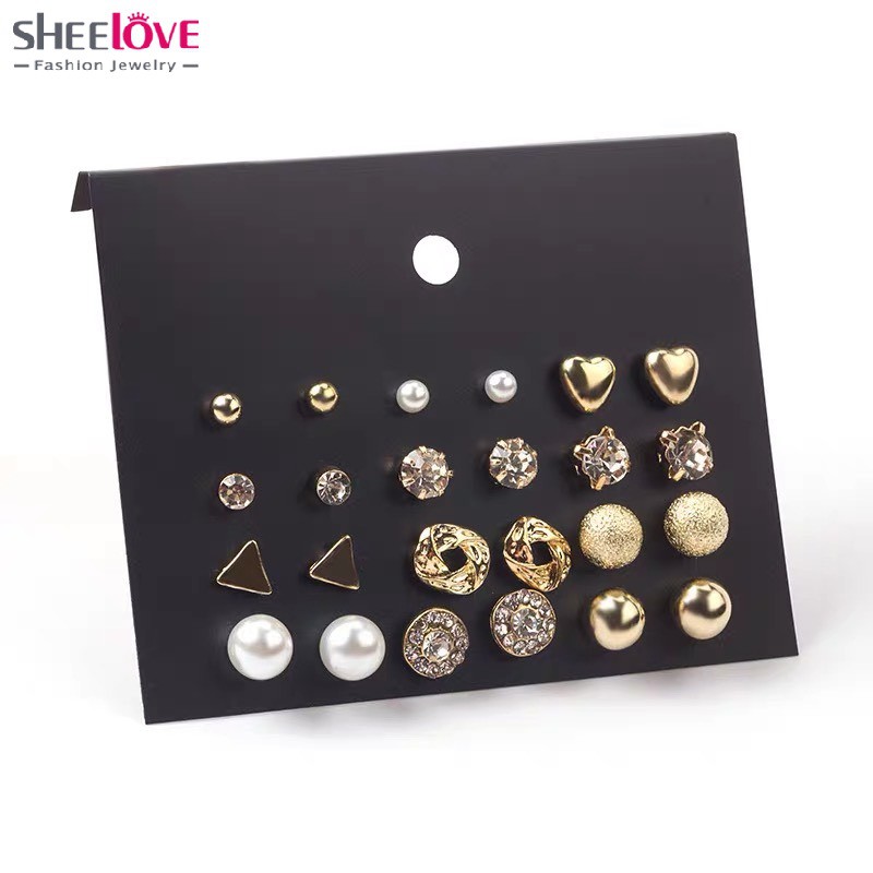 [Giá sỉ] Set 12 đôi bông tai siêu xinh- sheeloveshop