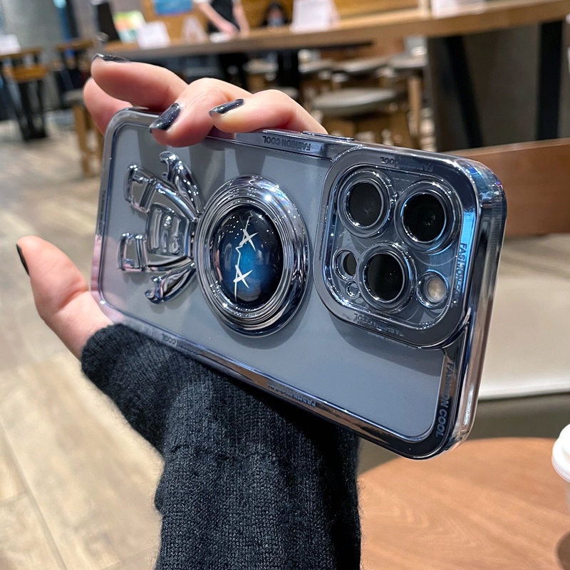 Ốp Điện Thoại Mềm Trong Suốt Chống Sốc Hình Phi Hành Gia 3D Cho iPhone 11 12 13 Pro Max