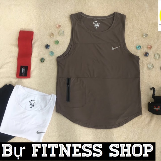 Áo TankTop Tập Gym Nam Thấm Hút Mồ Hôi, Có Túi Đựng