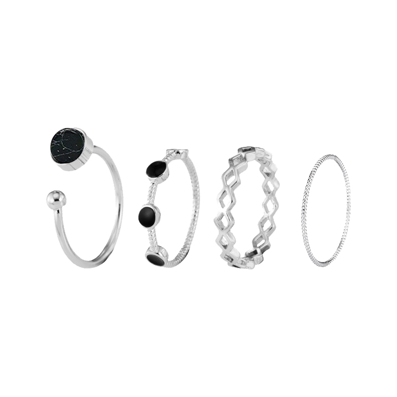 Bộ 4 nhẫn có thể điều chỉnh kích thước tiện dụng hợp thời trang