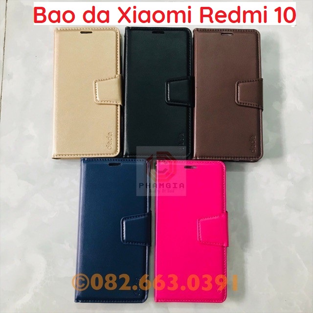 Bao da (ốp da, ví da) Xiaomi Redmi 10 có ngăn đựng thẻ, chống xem phim, chất da mịn, sang trọng bền đẹp