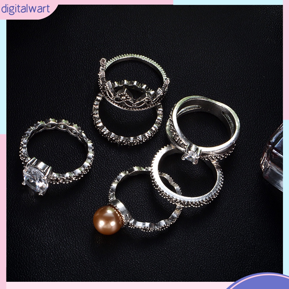 Set 6 nhẫn nữ họa tiết đa dạng thời trang