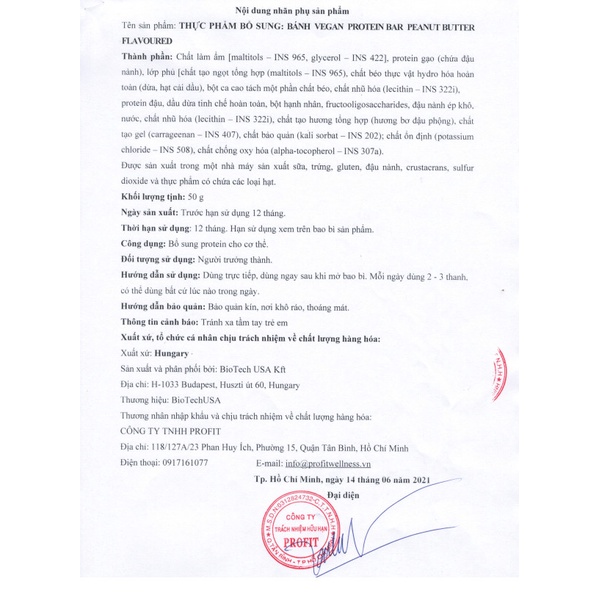 Thanh Bánh Vegan Protein Bar BiotechUSA 50g