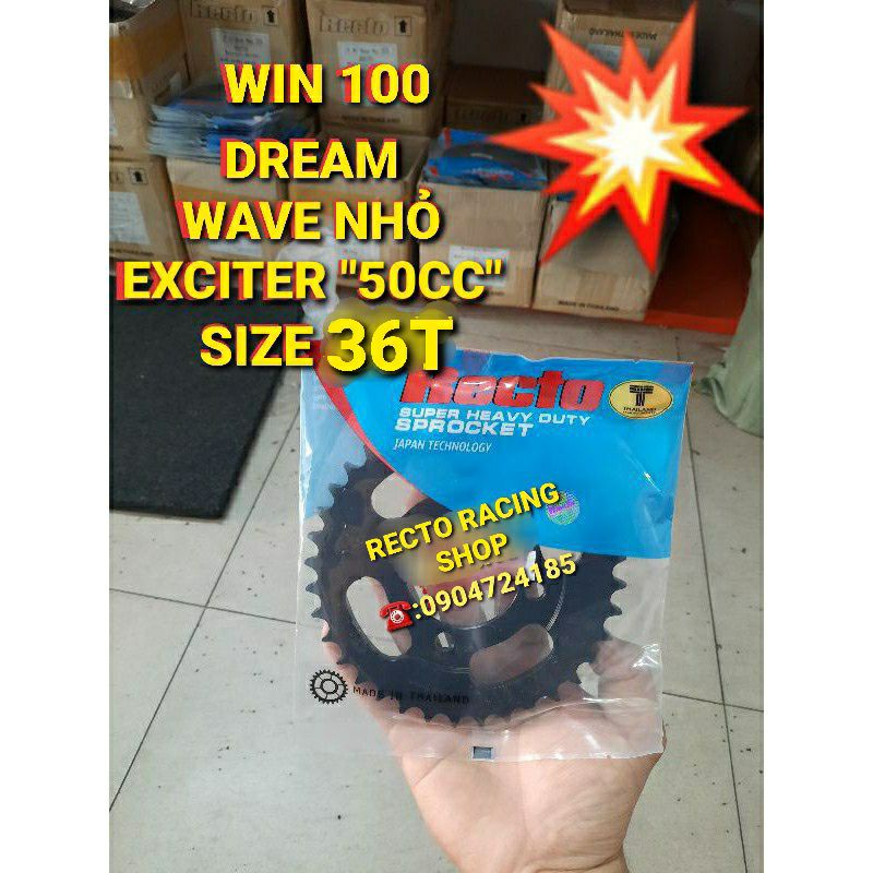 DĨA 36T DREAM/WAVE NHỎ/WIN 100/EXCITER 50CC/SYM EZ110/Elegant/FUTURE ĐỜI ĐẦU HÀNG RECTO CHÍNH HÃNG