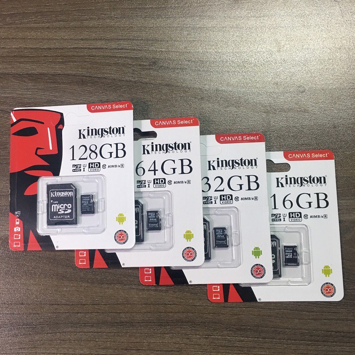 Dung lượng 128GB/64GB/32GB/16GB – Thẻ nhớ Kingston chính hãng – Kingston MicroSD Class10 – Bảo hành 5 năm – Kèm Adapter