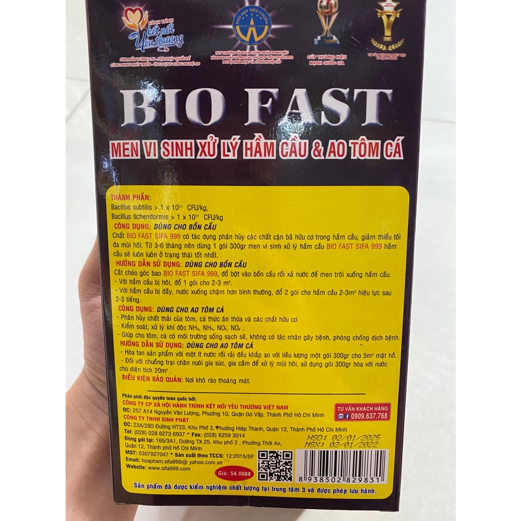 Bột men vi sinh xử lý hầm cầu và ao tôm cá SiFa chính hãng, giúp chống hôi và đầy, mang lại hiệu quả cao, hộp 300g