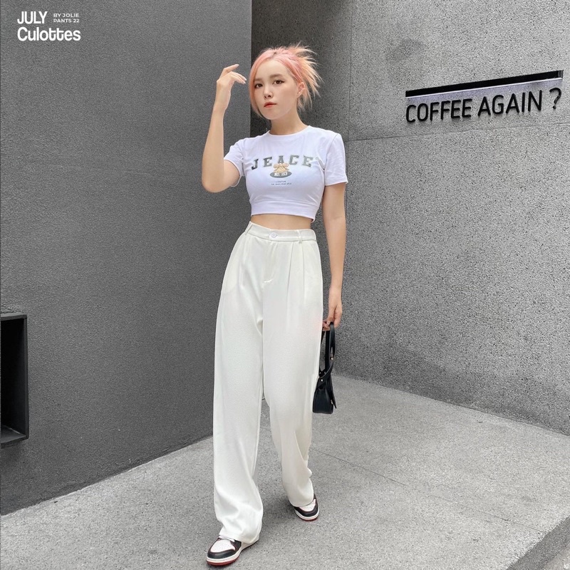 Quần culottes form suông dáng dài dệt kim mềm mịn form bay