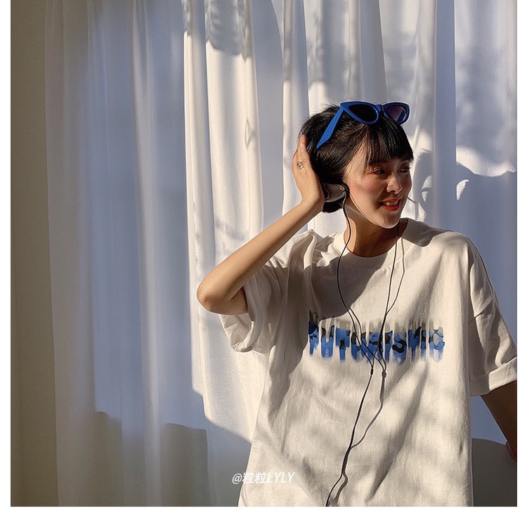 Áo Thun In Chữ PUT Hàn Quốc Áo Thun Tay Lỡ Form Rộng Unisex 38-65kg Nam Nữ Phong Cách Ullzang