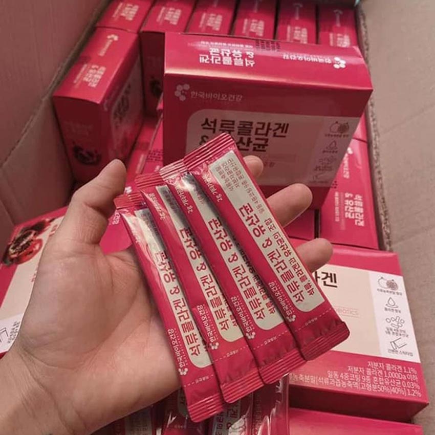 Bột Collagen Uống Lựu Đỏ Bio Cell Hàn Quốc