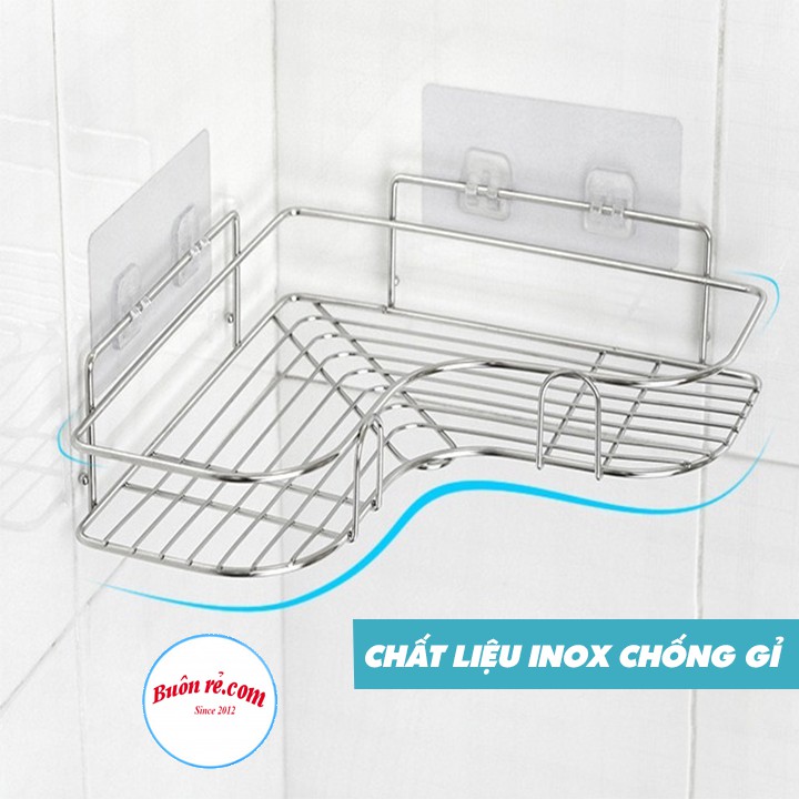 Kệ inox dán góc tường giá đựng đồ trong nhà tắm cao cấp br01409