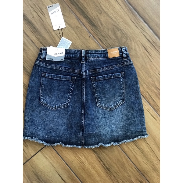 Chân váy jean chữ A có quần bên trong-CT jeans