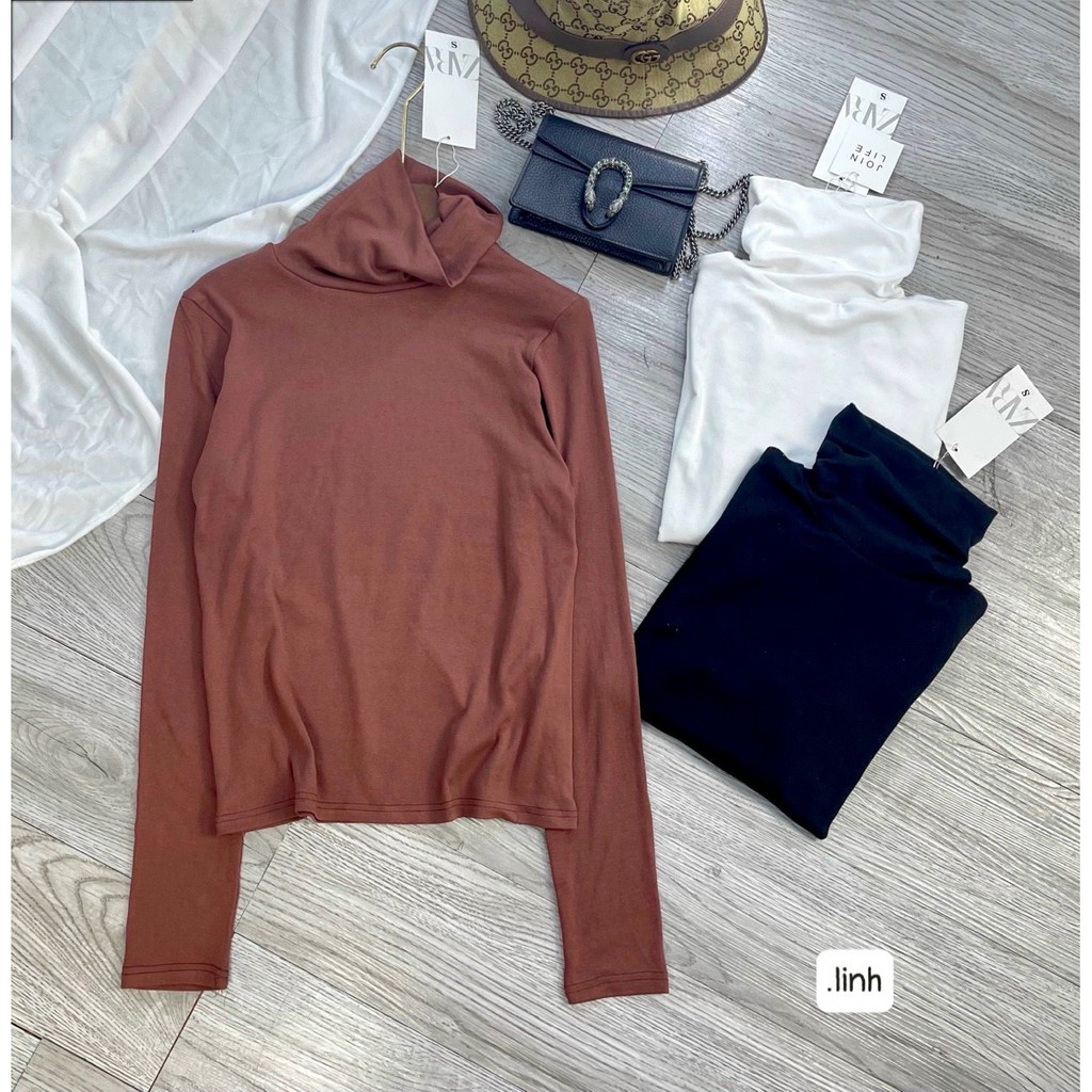 Áo zara cổ lọ dài tay chất zip siêu đẹp giữ ấm cho trời thu se lạnh
