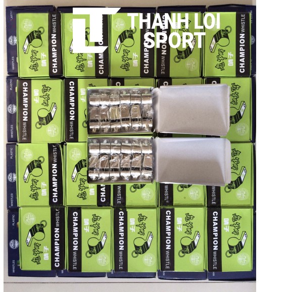 Còi thổi inox thể thao hộp 12 cái, còi thể thao, còi trọng tài, còi báo động