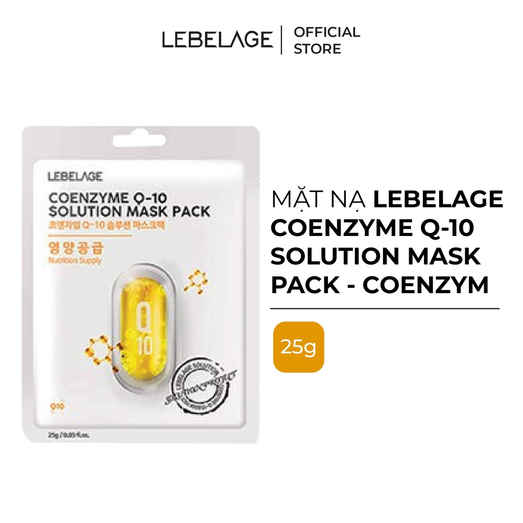 Mặt Nạ Dưỡng Trắng Da, Ngăn Lão Hóa Lebelage Coenzyme Q-10 Solution Mask Pack 25g