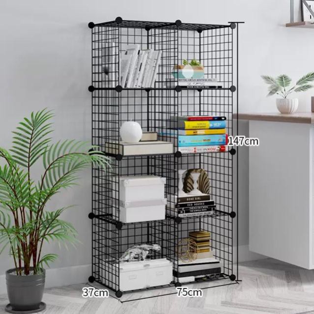 FREESHIP 99K TOÀN QUỐC_TỦ GHÉP LƯỚI SẮT ĐA NĂNG 8 Ô SÂU 37x37.