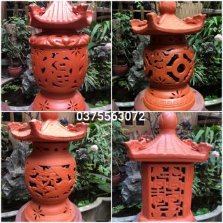 Đèn gốm trang trí, decor sân vườn, ngoài trời - Đèn gốm Bát tràng