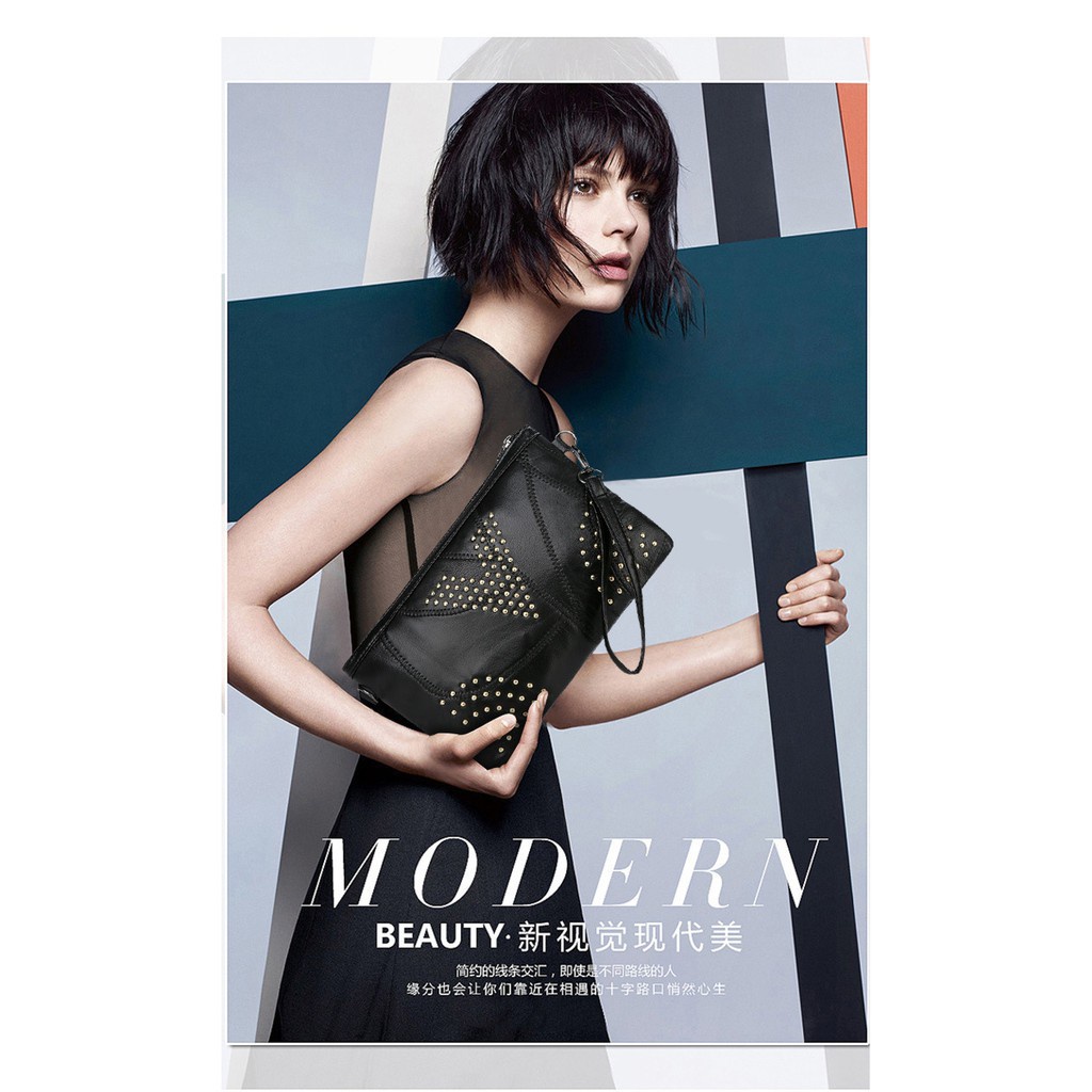 Túi xách thời trang nữ💓FREESHIP💓Túi xách đeo vai đính hạt cườm chữ V thiết kế thanh lịch 8150