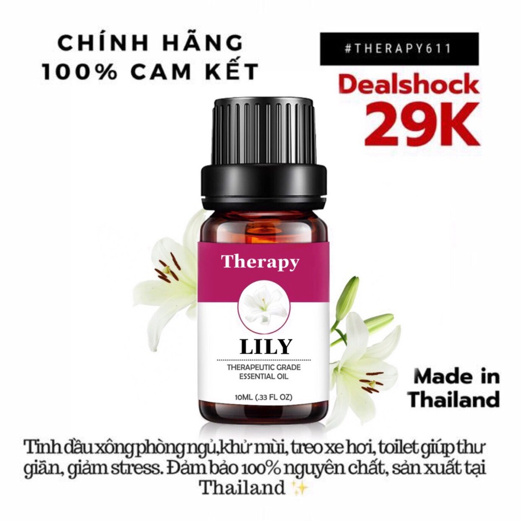 [HOT] ♘ Tinh Dầu Nguyên Chất Hoa Lyly THERAPY 10ml ♘ [MUA NGAY]