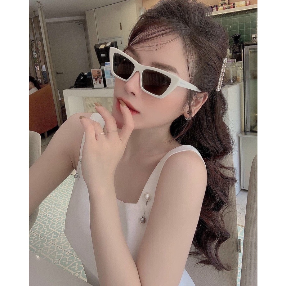 Kính mát mắt mèo gọng Oval nhỏ thời trang nam nữ, gọng kính râm phong cách Âu Mỹ chống ánh sáng xanh bảo vệ mắt 213