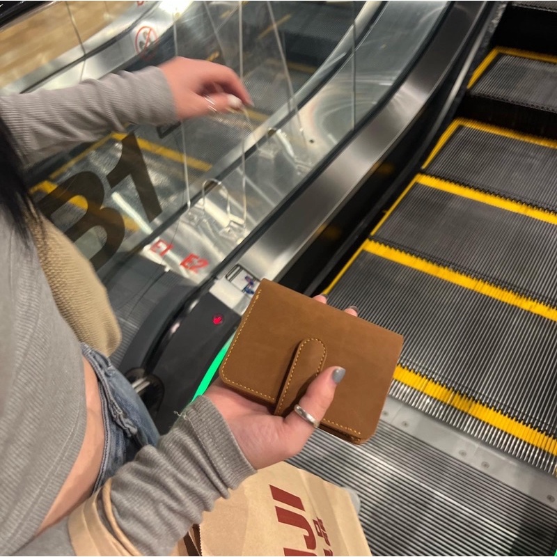 Ví da mini unisex Handmade Handle Wallet Onetothree