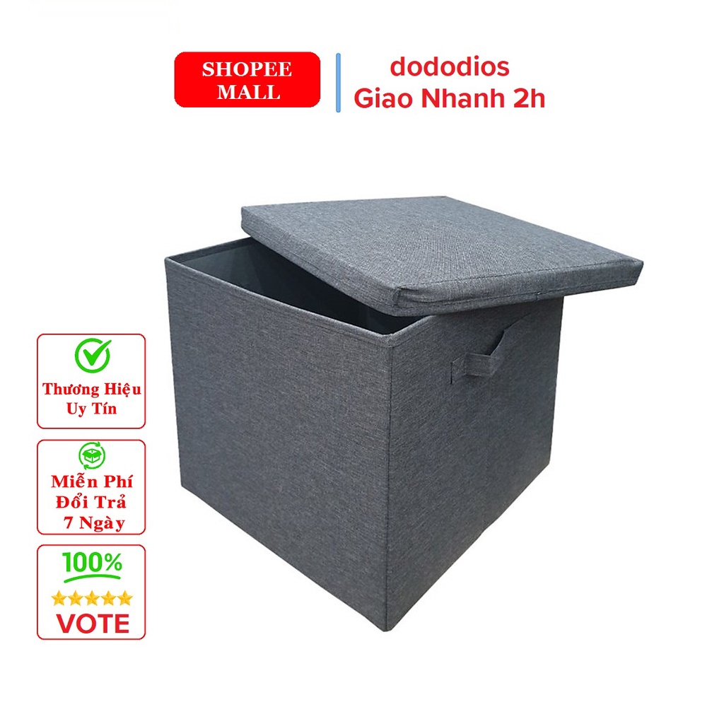 Hộp đựng đồ vuông có nắp vải Oxfort bền bỉ size lớn 33x33x33 cm - phong cách Âu Châu độc đáo, sang trọng - Chính hãng