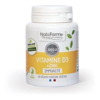 Viên uống vitamins d3 và zinc nat & form 60 viên pháp