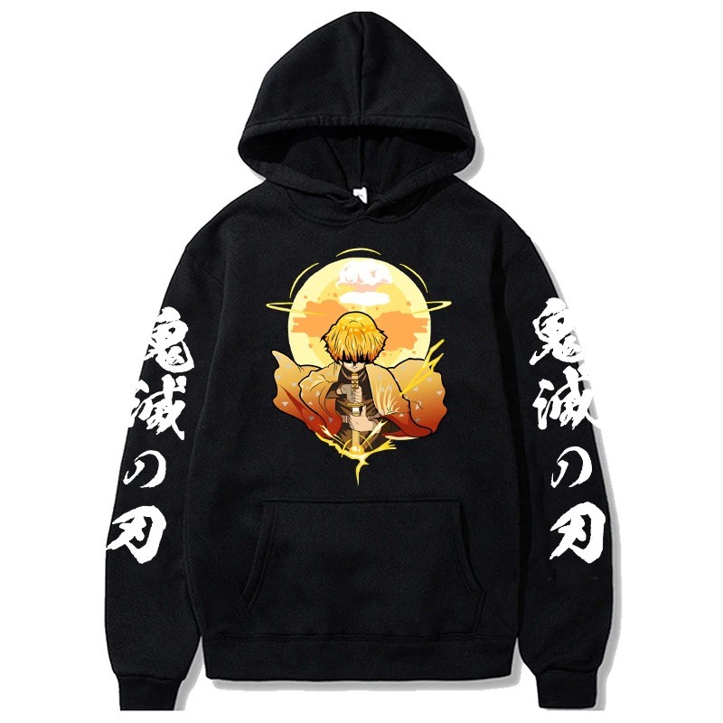 Kimetsu Không Yaiba Nam/Nữ Demon Slayer Khoác Harajuku Anime Nhật Bản Kawaii Áo Hoodie Kimetsu Hoạt Hình Áo Tanjiro Nezu