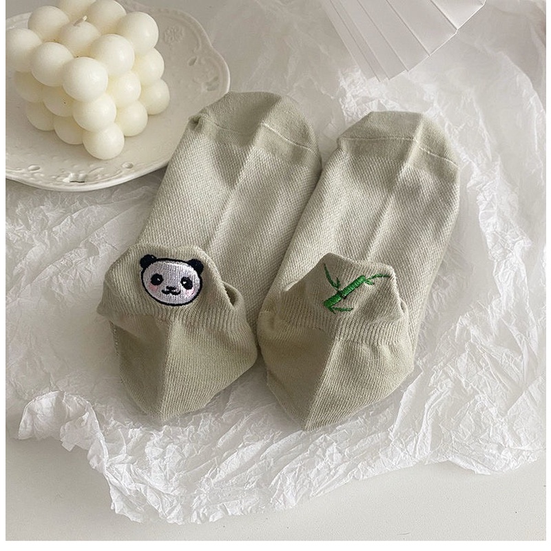 Tất vớ ngắn cổ thấp trơn nữ cổ ngắn gót có hình thú dễ thương -