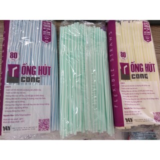 Set 5 gói ống hút cong 80 ống